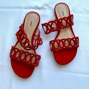 Schutz sandals red suede size 9.5